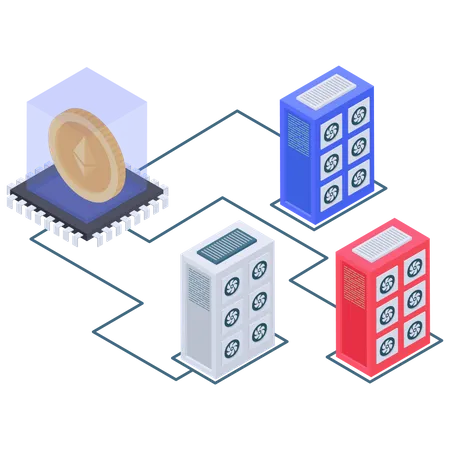 Conectividad del servidor ethereum  일러스트레이션