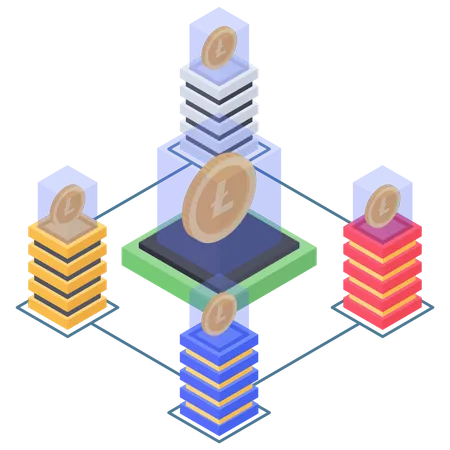 Conectividade de banco de dados Litecoin  Ilustração