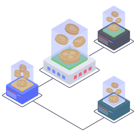 Conectividade de mineração ondulada  Ilustração