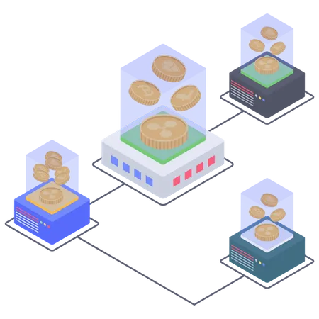 Conectividade de mineração ondulada  Ilustração