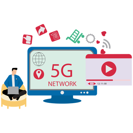Conectividade de rede 5G  Ilustração