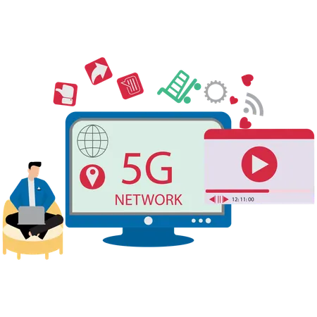 Conectividade de rede 5G  Ilustração