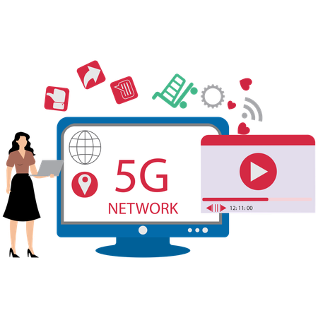 Conectividade de rede 5G  Ilustração