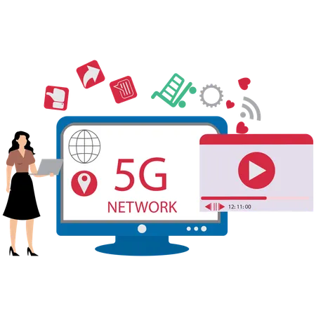 Conectividade de rede 5G  Ilustração