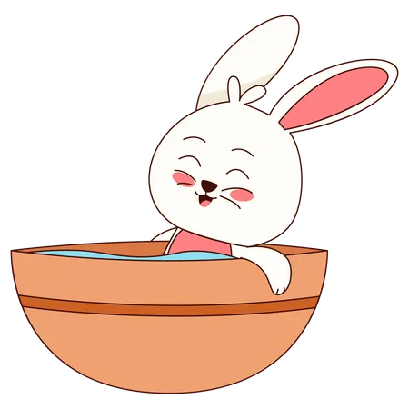Conejito en la bañera  Ilustración