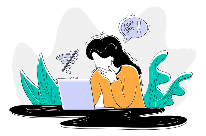 Conexão com a internet perdida  Ilustração
