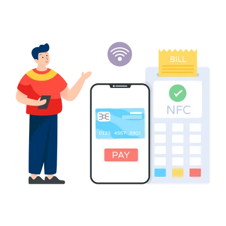 Conexão NFC  Ilustração