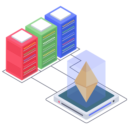 Conexão do servidor ethereum  Ilustração