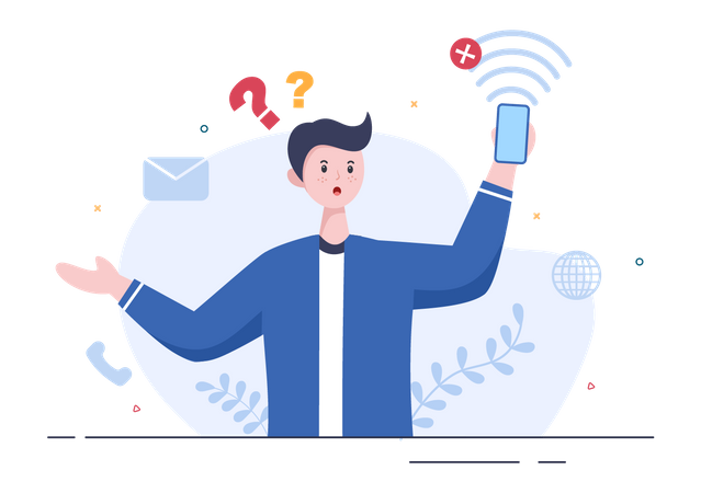 Conexão wi-fi perdida  Ilustração