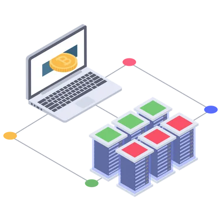 Conexión de base de datos bitcoin  Ilustración