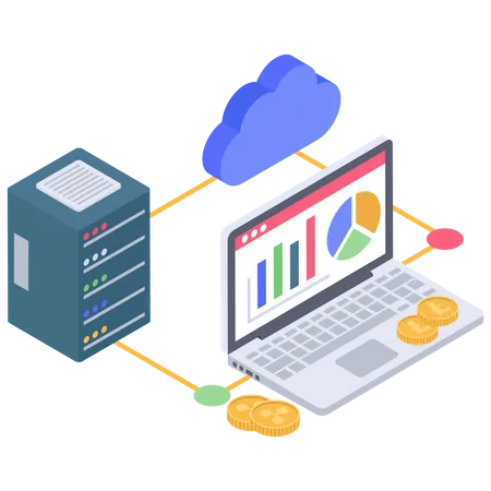 Conexión a la nube de criptomonedas  Ilustración