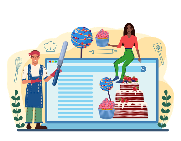 Confectioner online service  Illustration