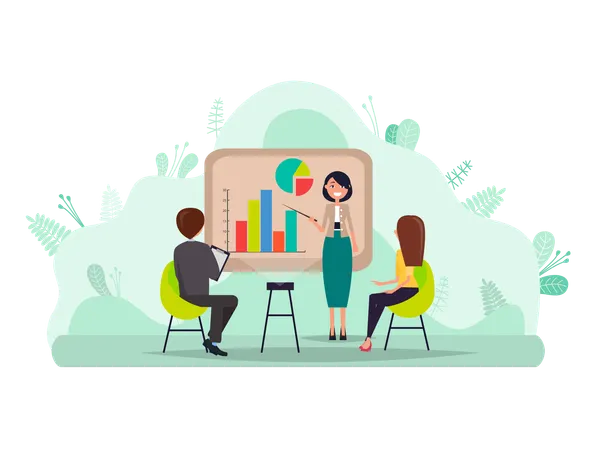 Conférence des travailleurs au bureau  Illustration