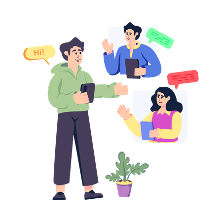 Conférence en ligne  Illustration