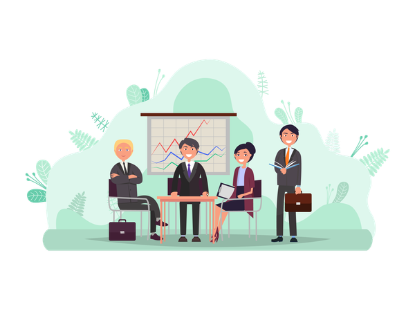 Conference In Office  Illustration