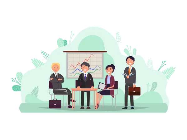 Conference In Office  Illustration