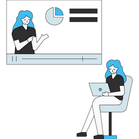 Conferencia de matemáticas en línea en pademic  Ilustración