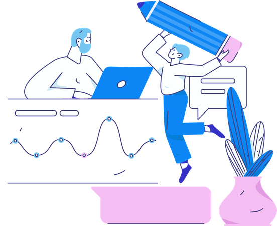 Conferência de negócios realizada por empresário  Ilustração