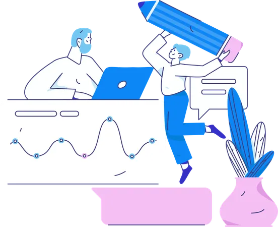 Conferência de negócios realizada por empresário  Ilustração