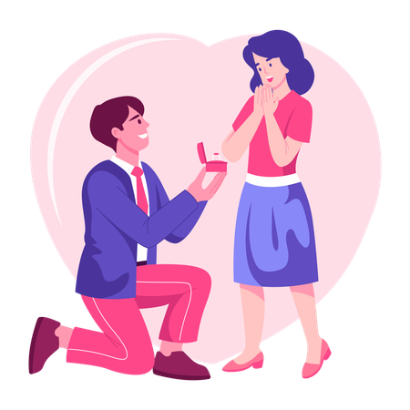 Hombre haciendo una confesión de amor  Ilustración