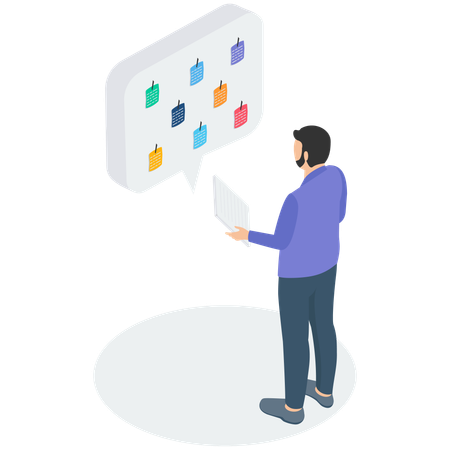 Confidence businessman taking note  Illustration