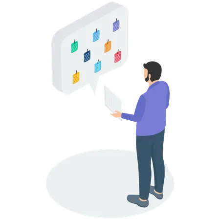 Confidence businessman taking note  Illustration
