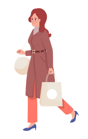 Confident adult woman wearing fashionable coat  Illustration