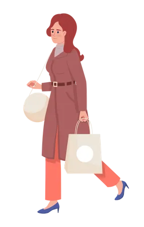 Confident adult woman wearing fashionable coat  Illustration