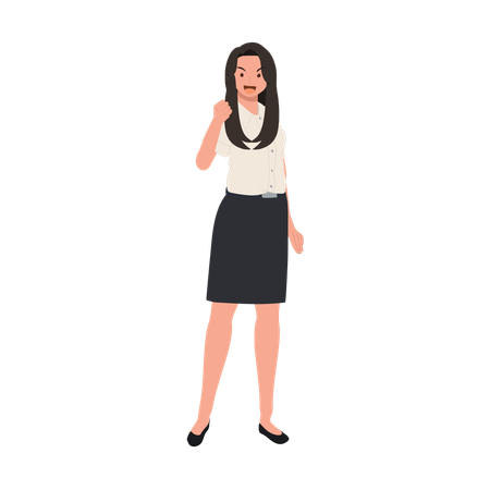 Confident and Empowering Student in Uniform  Illustration