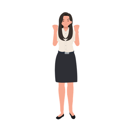 Confident and Empowering Thai University Student in Uniform  Illustration