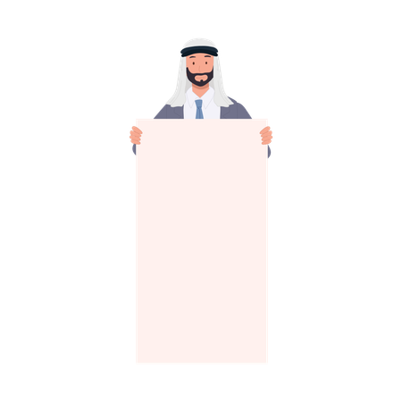 Confident Arabic Businessman Presenting Message  Illustration