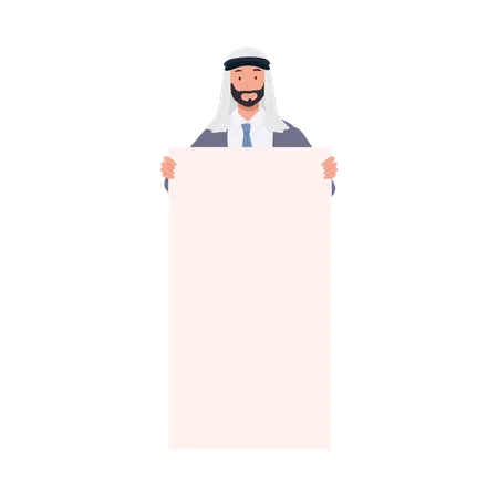 Confident Arabic Businessman Presenting Message  Illustration