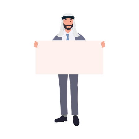 Confident Arabic Businessman Presenting Message  Illustration