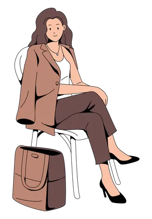 Confident business woman pose  Illustration