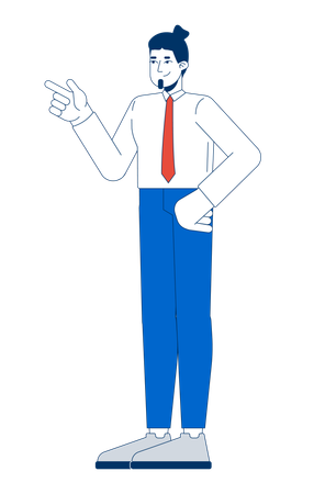 Confident businessman gesture pointing finger  Illustration