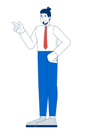 Confident businessman gesture pointing finger  Illustration