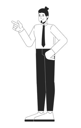 Confident businessman gesture pointing finger  Illustration