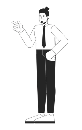 Confident businessman gesture pointing finger  Illustration