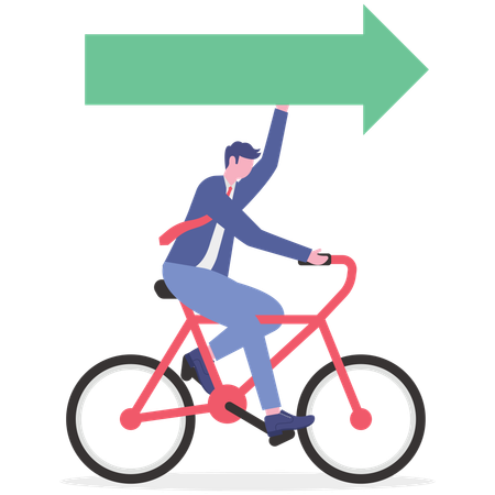 Confident businessman showing business direction  Illustration