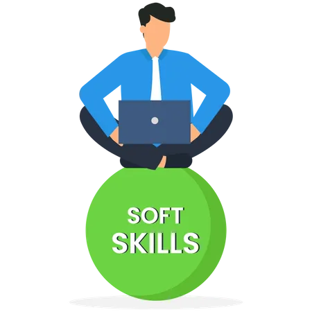 Soft Skills Or Personal Attributes To Be Successful Networking Empathy Time Management Or Communication Skill Problem Solving And Creativity Illustration