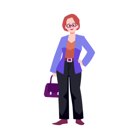 Confident businesswoman standing  Illustration