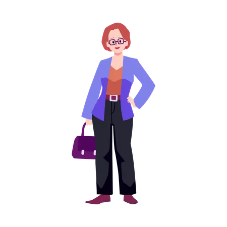 Confident businesswoman standing  Illustration