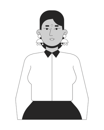 Confident businesswoman with hands in pockets  Illustration