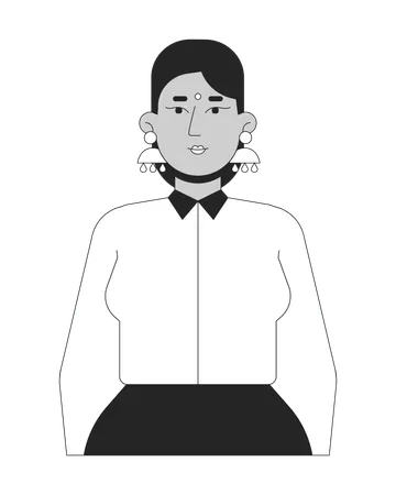 Confident businesswoman with hands in pockets  Illustration