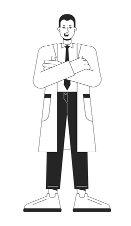 Confident doctor in apron  Illustration