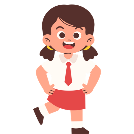 Confident Elementary Student  Illustration