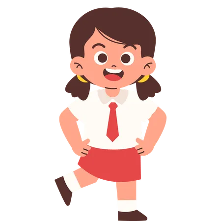 Confident Elementary Student  Illustration