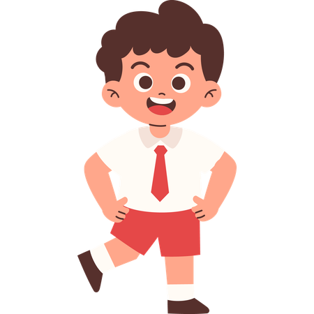 Confident Elementary Student  Illustration