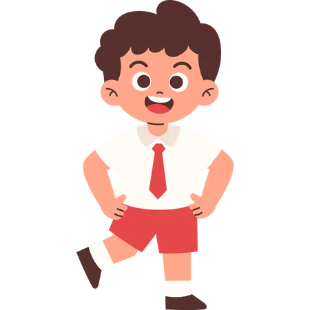 Confident Elementary Student  Illustration