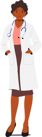 Confident Female Doctor  イラスト